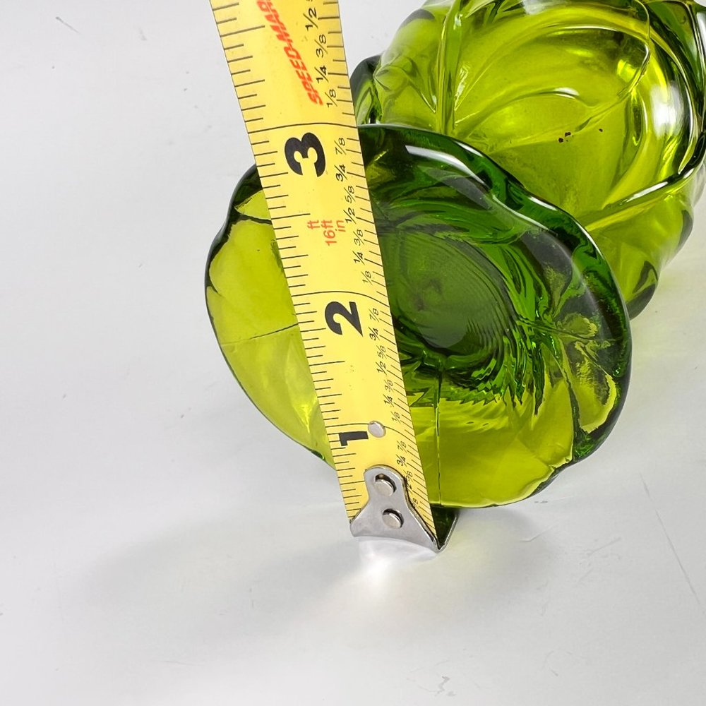Vintage Viking Swung Glass Vase Avocado Green Epic Leaf Retro 7608 - Picture 16 of 16